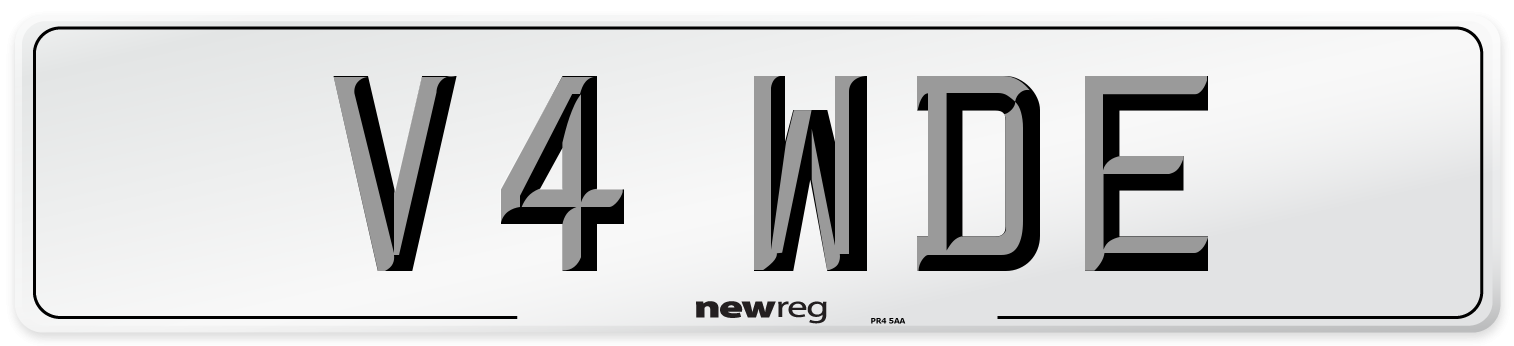 V4 WDE Number Plate from New Reg